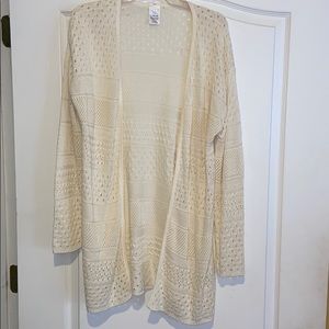 Cream sweater duster